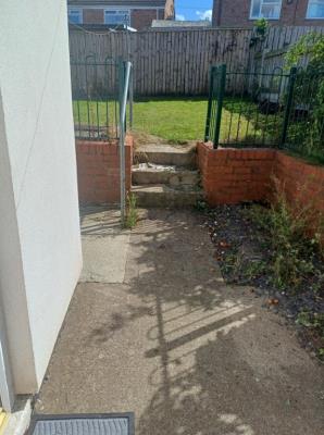 stepped access into the communal garden